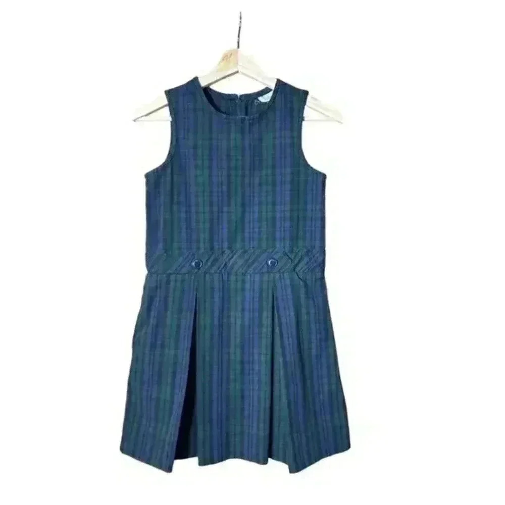 St. Francis plaid drop waist jumper girls sz 8